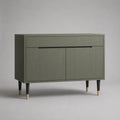 Sideboard aus MDF mit 2 Türen und 1 Schublade, Olivgrün, 100 × 40 × 80 cm