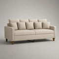 3-Sitzer-Sofa aus Polyester-Webstoff, Creme, 198 × 86 × 88 cm