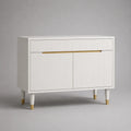 Sideboard-Kommode aus MDF und Spanplatte mit 1 Schublade und 2 Türen, Weiß/Goldfarben, 90 × 40 × 80 cm