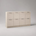 Sideboard mit 8 Türen aus melaminbeschichteter Spanplatte, Eiche hell, 160 × 35 × 90 cm