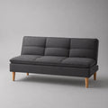Schlafsofa, 3-Sitzer mit Klappfunktion und Polyesterbezug, Dunkelgrau/Natur, 180 × 84 × 80 cm