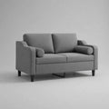 2-Sitzer-Schlafsofa aus Polyester mit Ausziehfunktion und 2 Nackenrollen, Grau/Schwarz, 150 × 84 × 84 cm